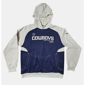 Dallas Cowboys Pullover Hoodie Sweatshirt Colorblock Reebok NFL On Field Mens M